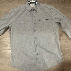 Stylish Gray Patterned Men's Casual Shirt